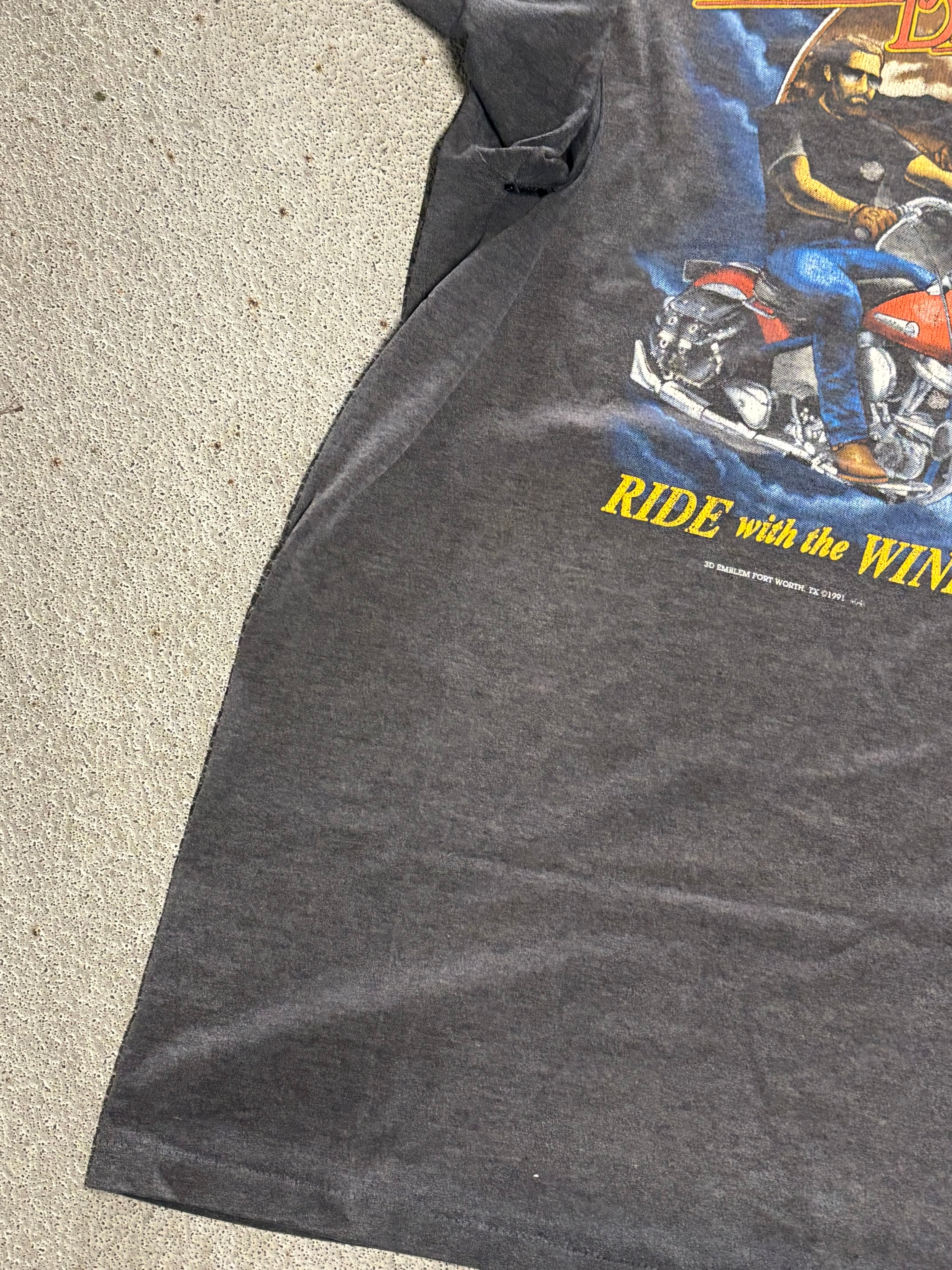 1991 HARLEY DAVIDSON 3D EBLEM THRASHED T-SHIRT