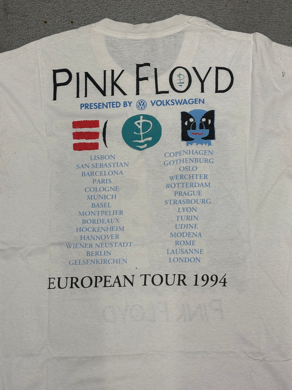 1994 PINK FLOYD DIVISION BELL EUROPEAN TOUR T-SHIRT
