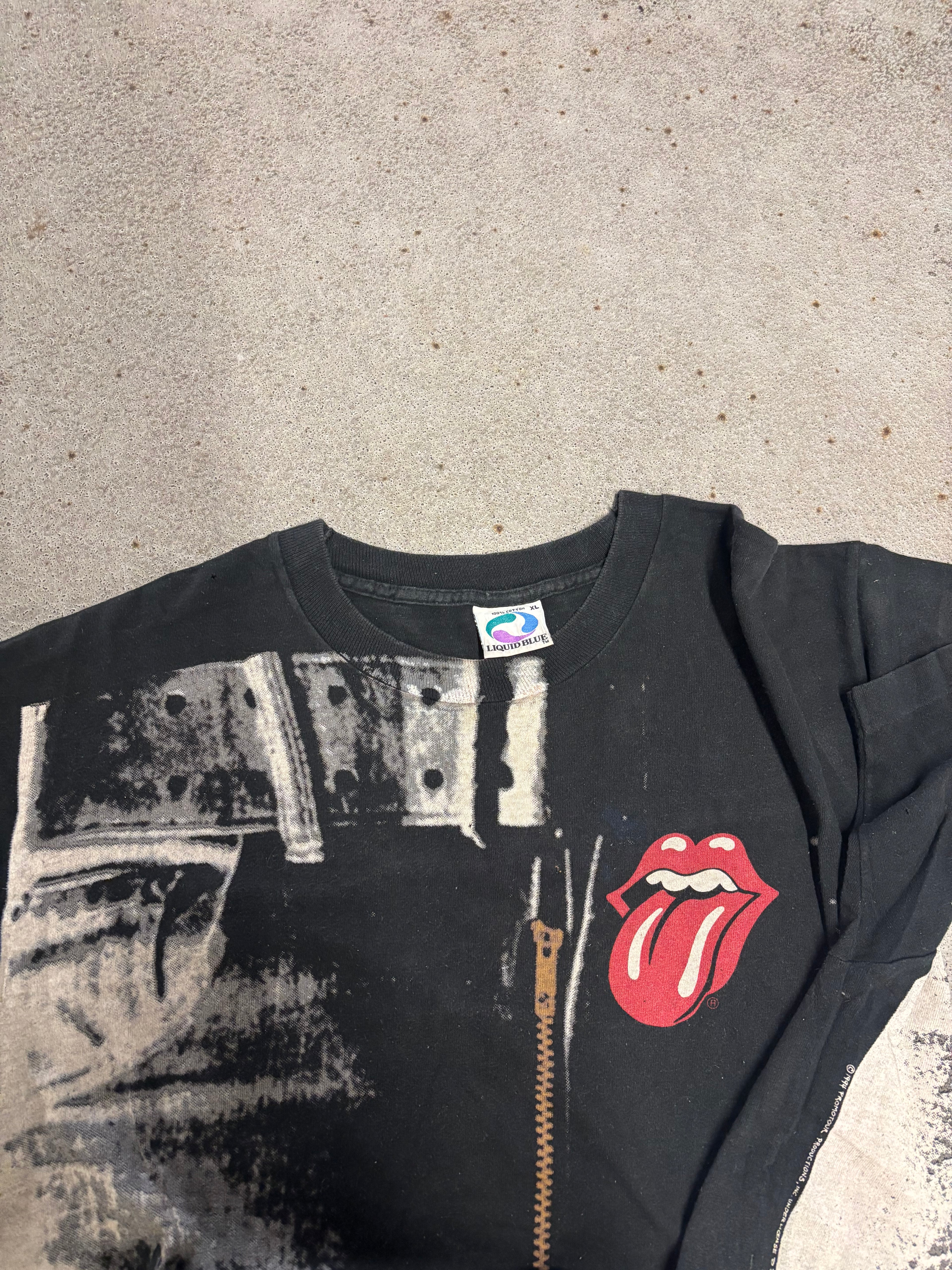 1994 THE ROLLING STONE STICKY FINGERS LIQUID BLUE T-SHIRT