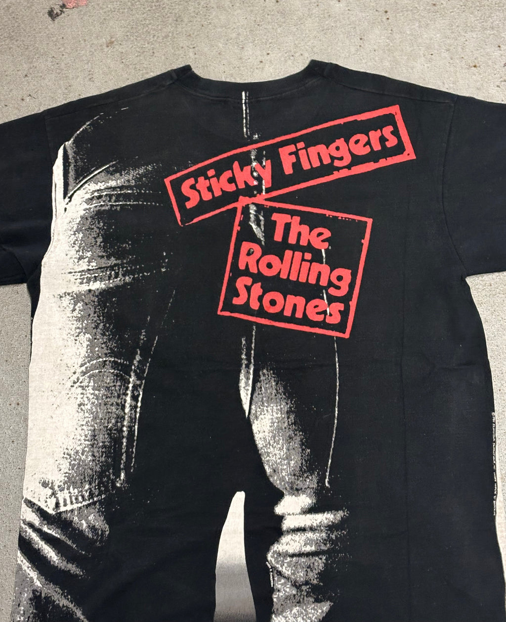 1994 THE ROLLING STONE STICKY FINGERS LIQUID BLUE T-SHIRT