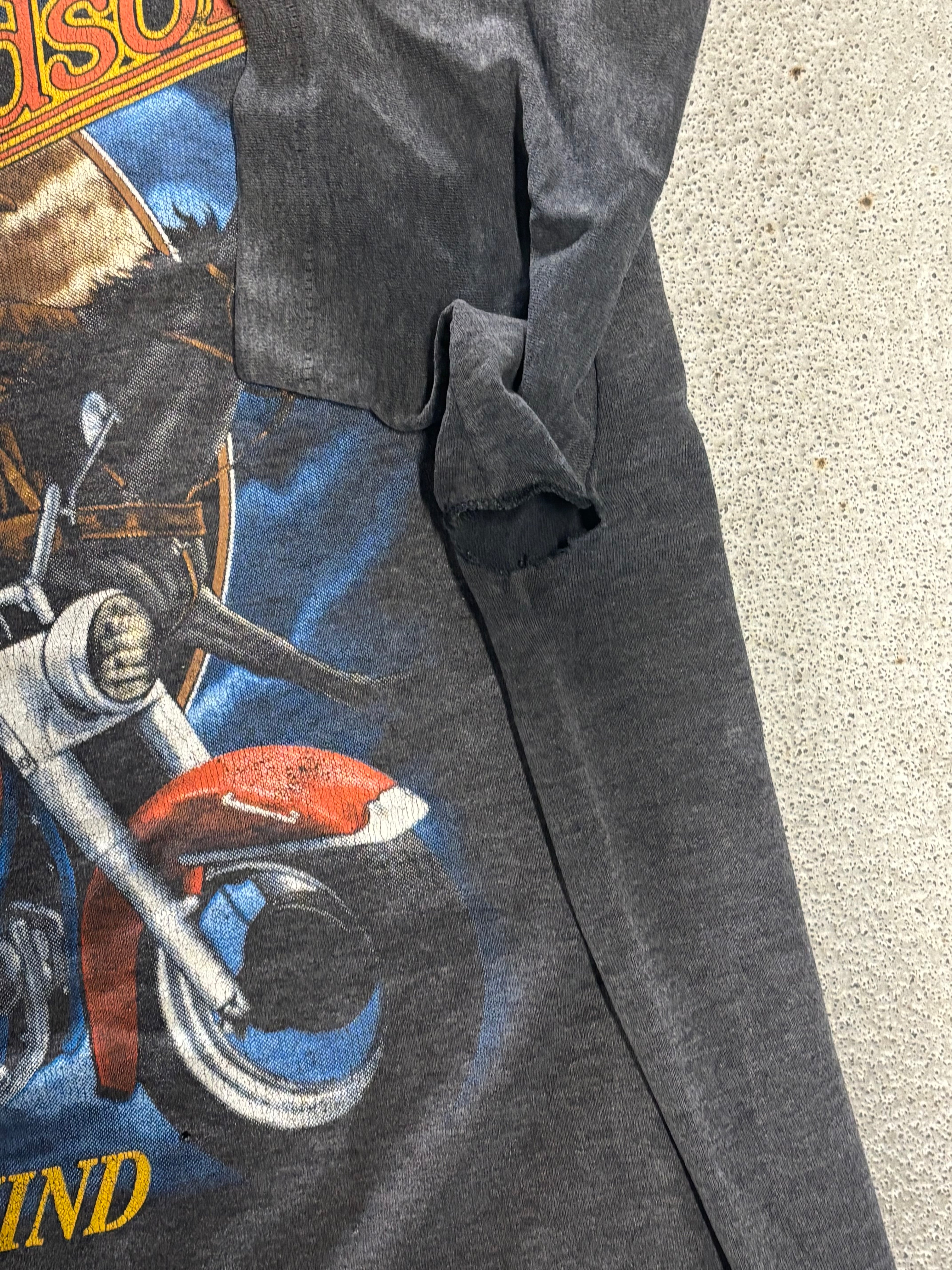 1991 HARLEY DAVIDSON 3D EBLEM THRASHED T-SHIRT