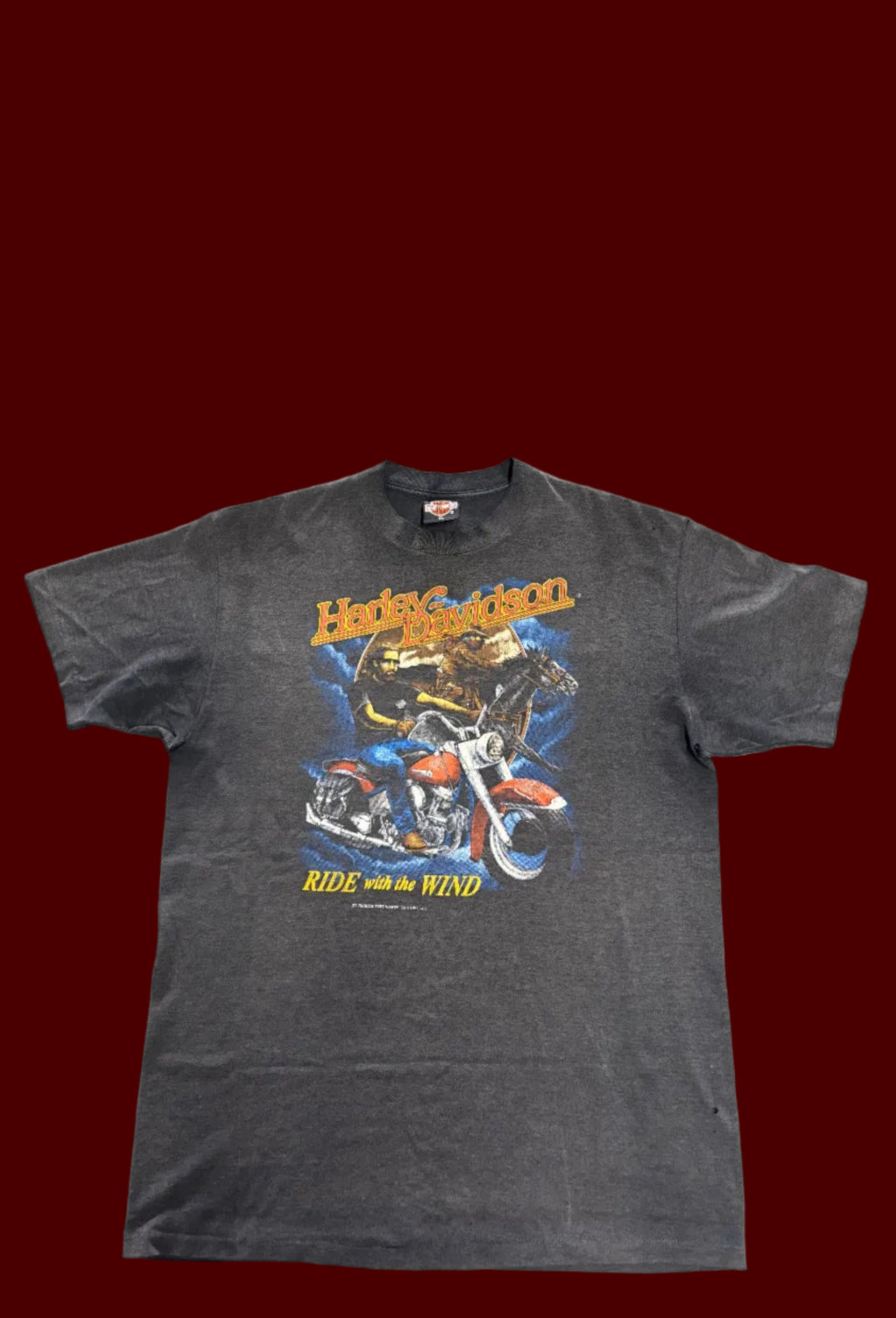 1991 HARLEY DAVIDSON 3D EBLEM THRASHED T-SHIRT