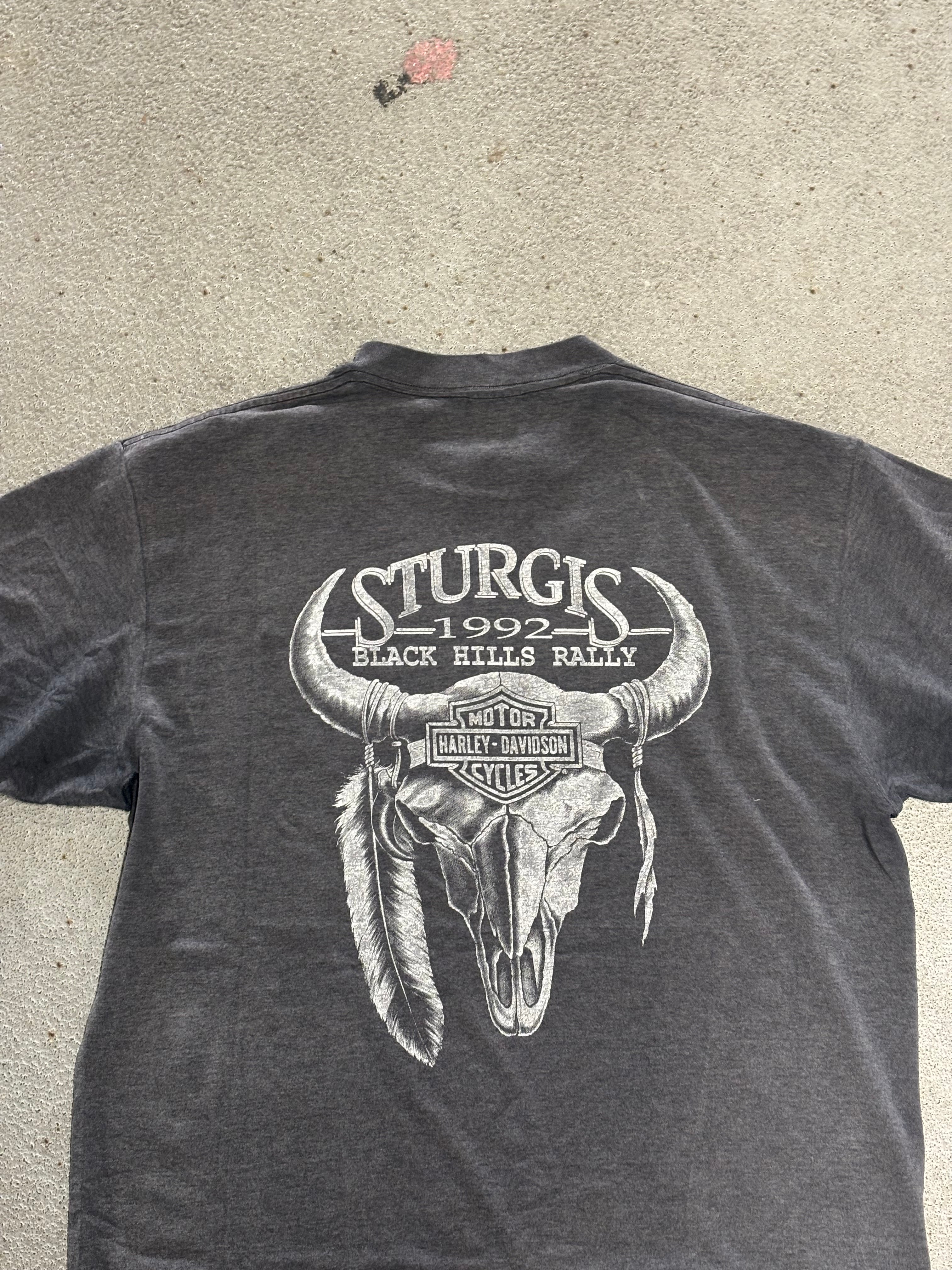 1991 HARLEY DAVIDSON 3D EBLEM THRASHED T-SHIRT