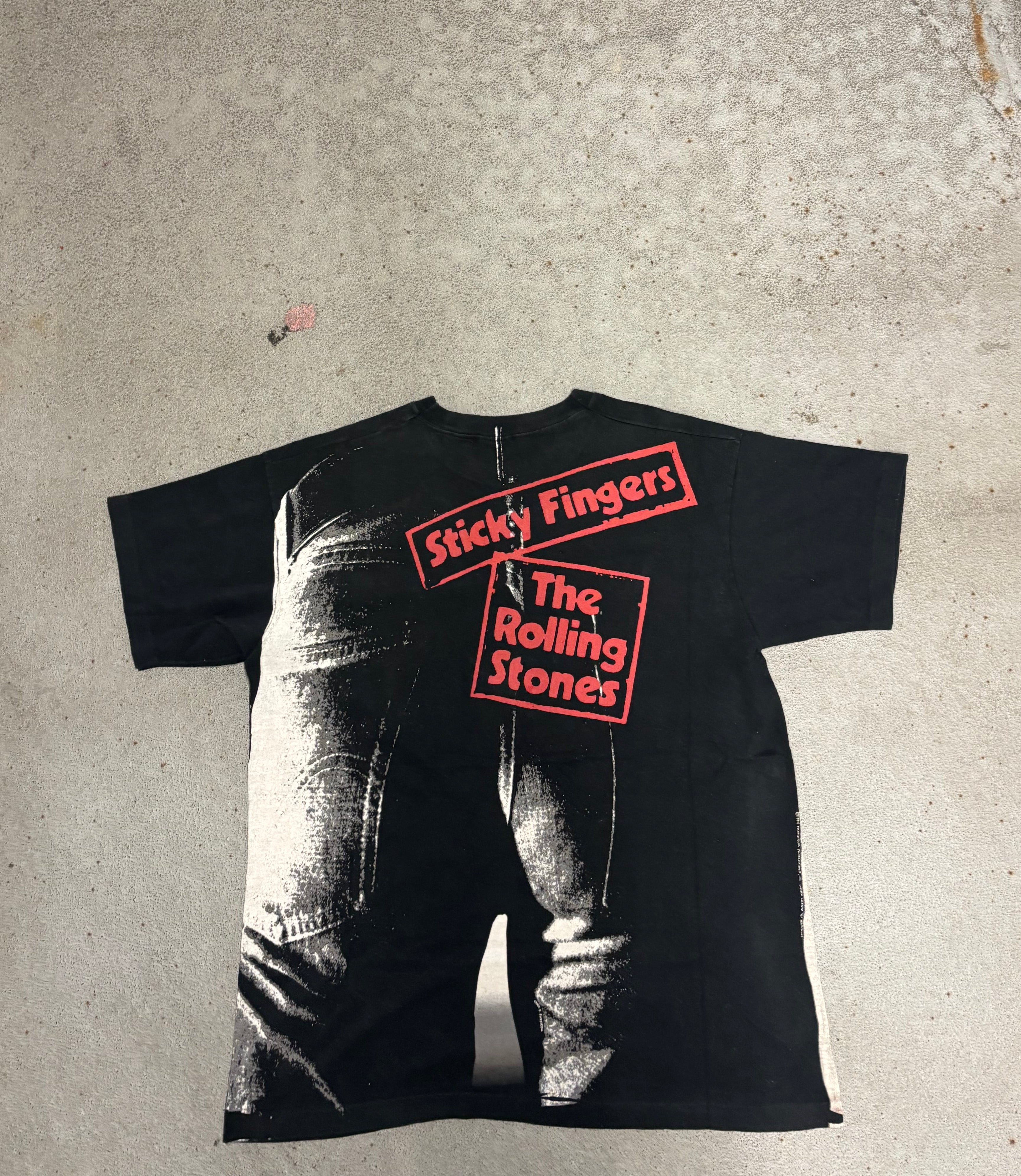 1994 THE ROLLING STONE STICKY FINGERS LIQUID BLUE T-SHIRT